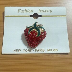 Red and Green Strawberry Brooch